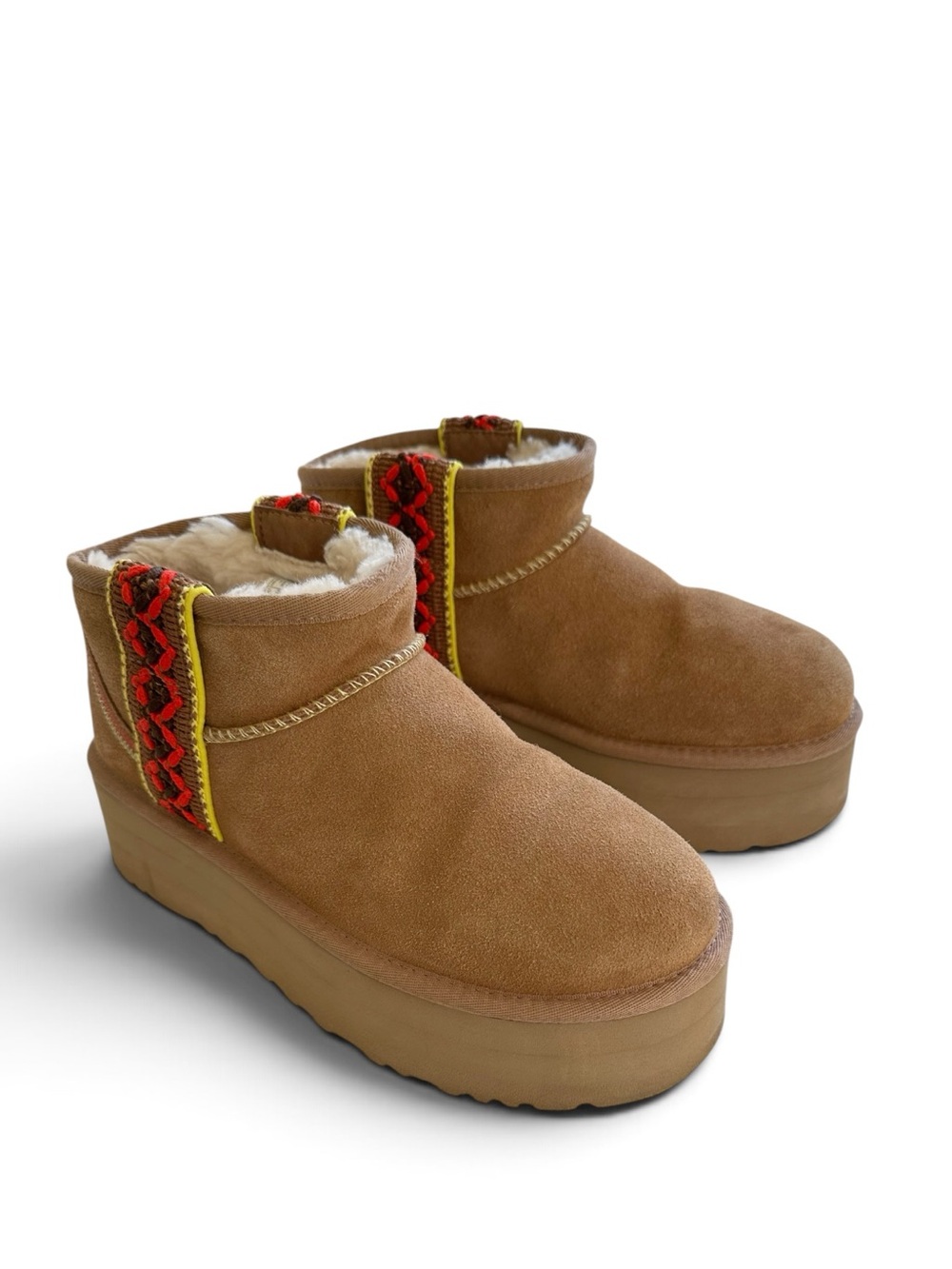 UGG • Classic Ultra Mini Braid Platform Chestnut Boots